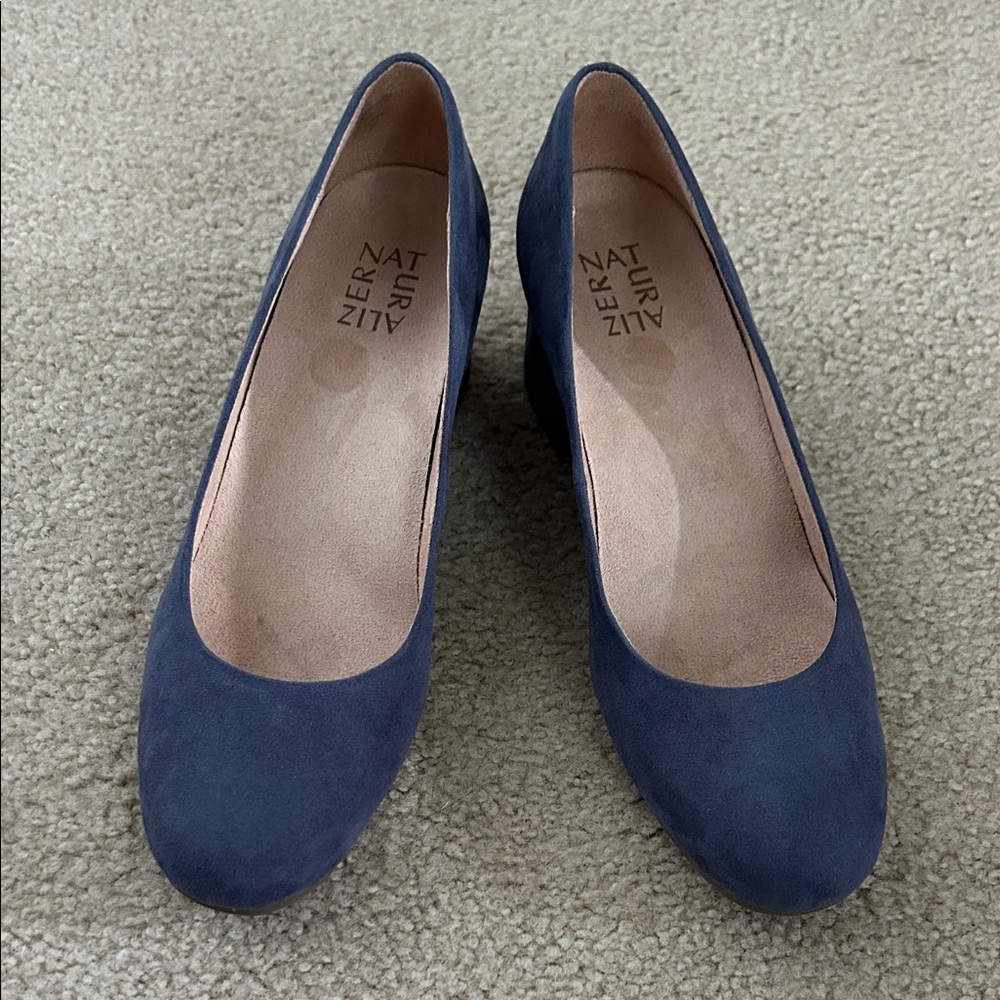 Naturalizer Gray Suede Chunky Heels sz 8